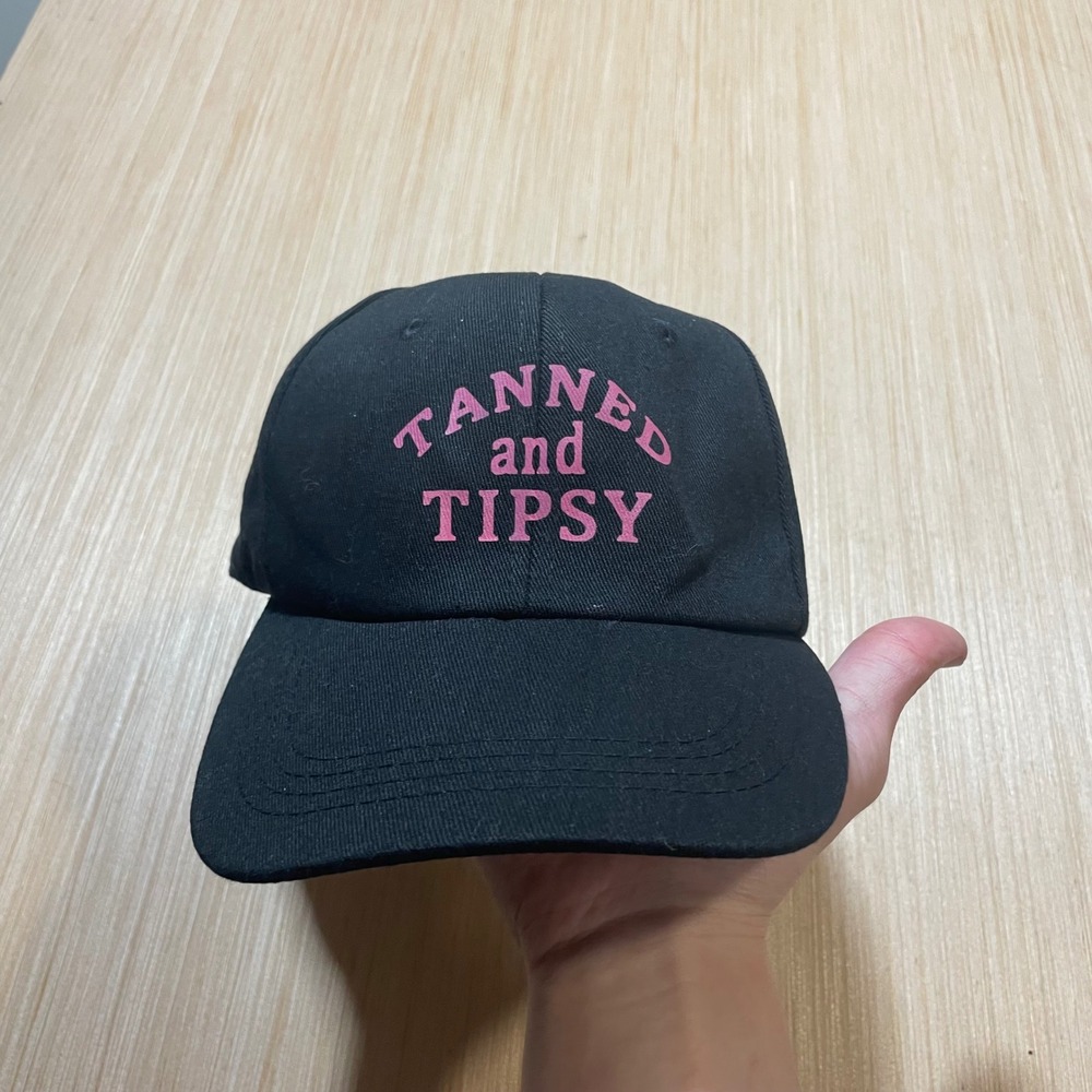 Unbranded Baseball Cap Womens Tanned and Tipsy Black Pink Adjustable Dad Hat